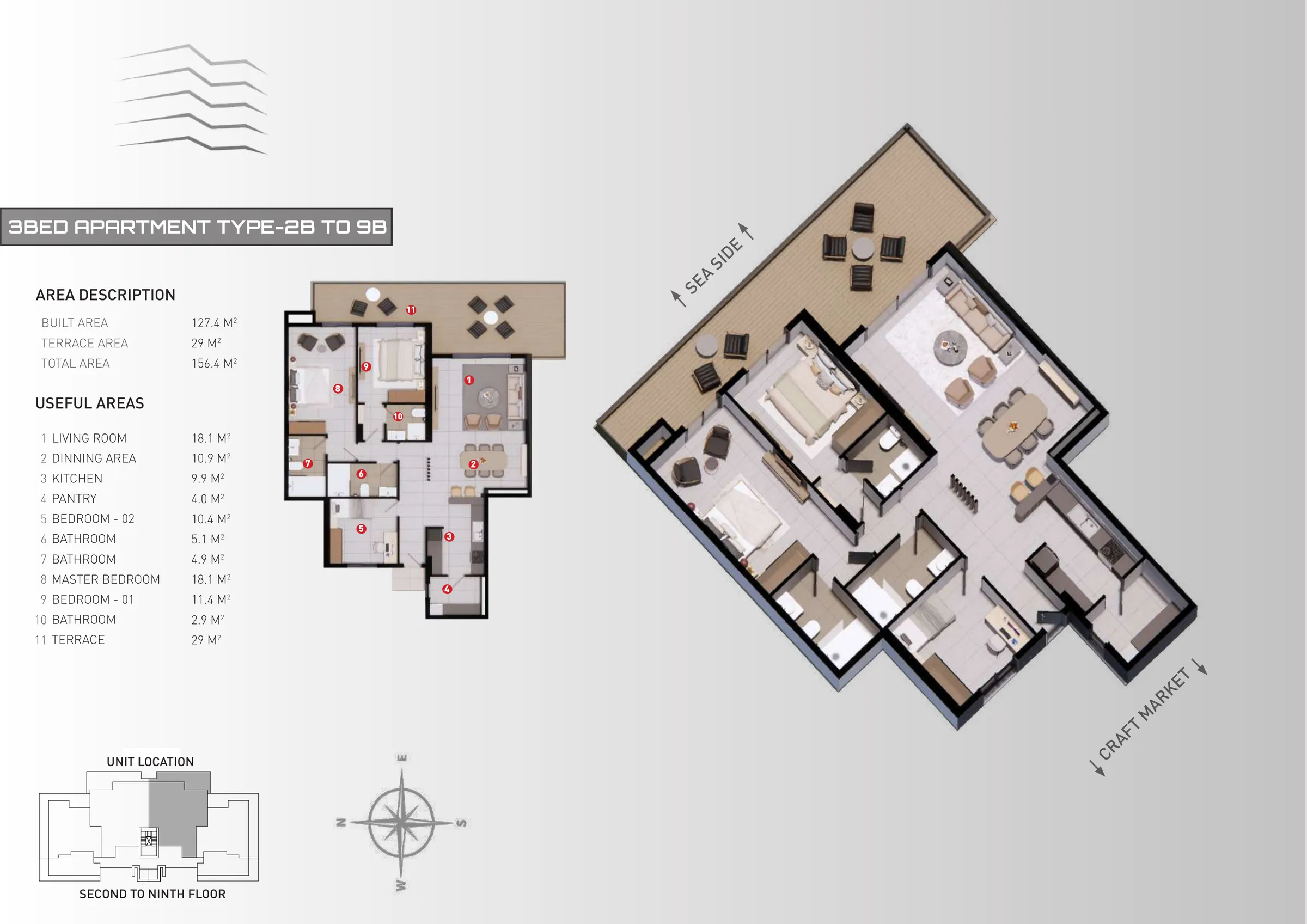 3 Bedroom floor plan