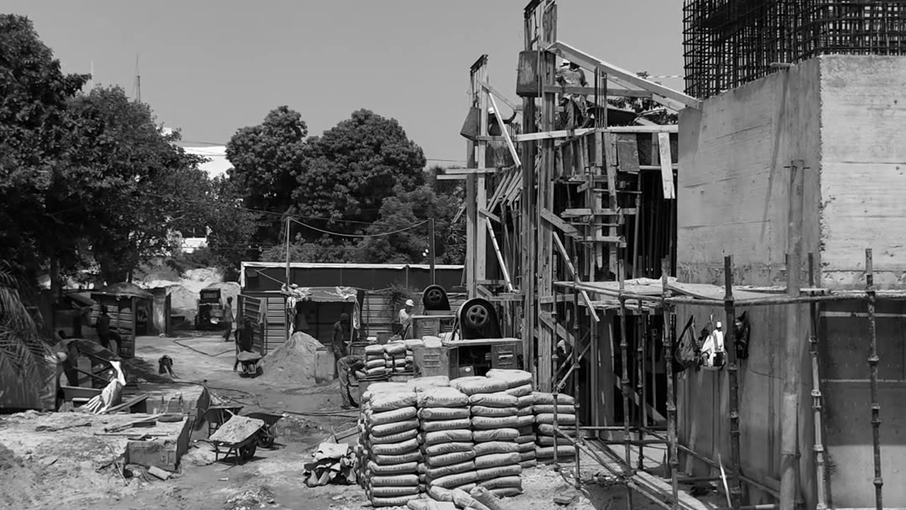 Platinum Tower from the street, formwork and cement on site, 13 October 2026