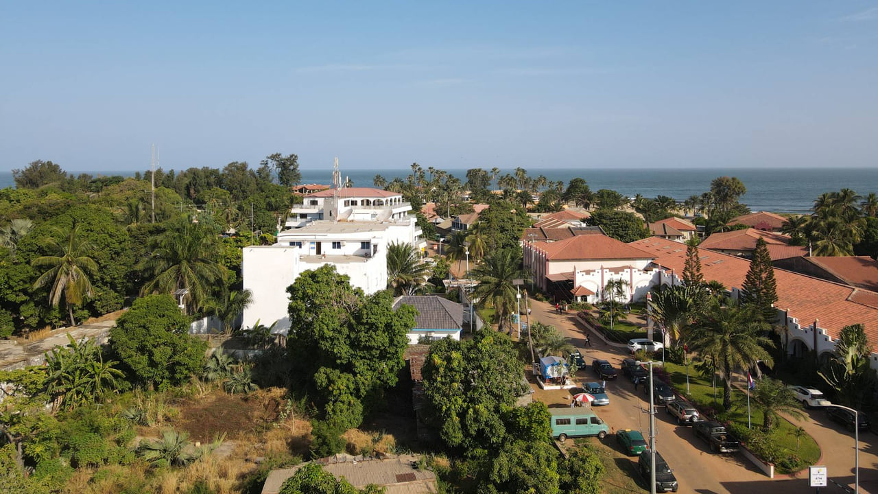 Aerial view of the Bakau coastline near the Platinum Tower site