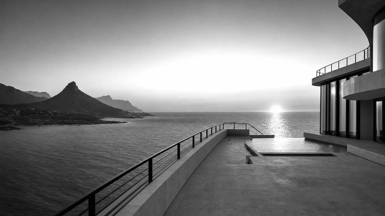 Penthouse terrace above the Atlantic swell