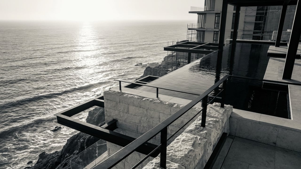 Penthouse terrace above the Atlantic swell
