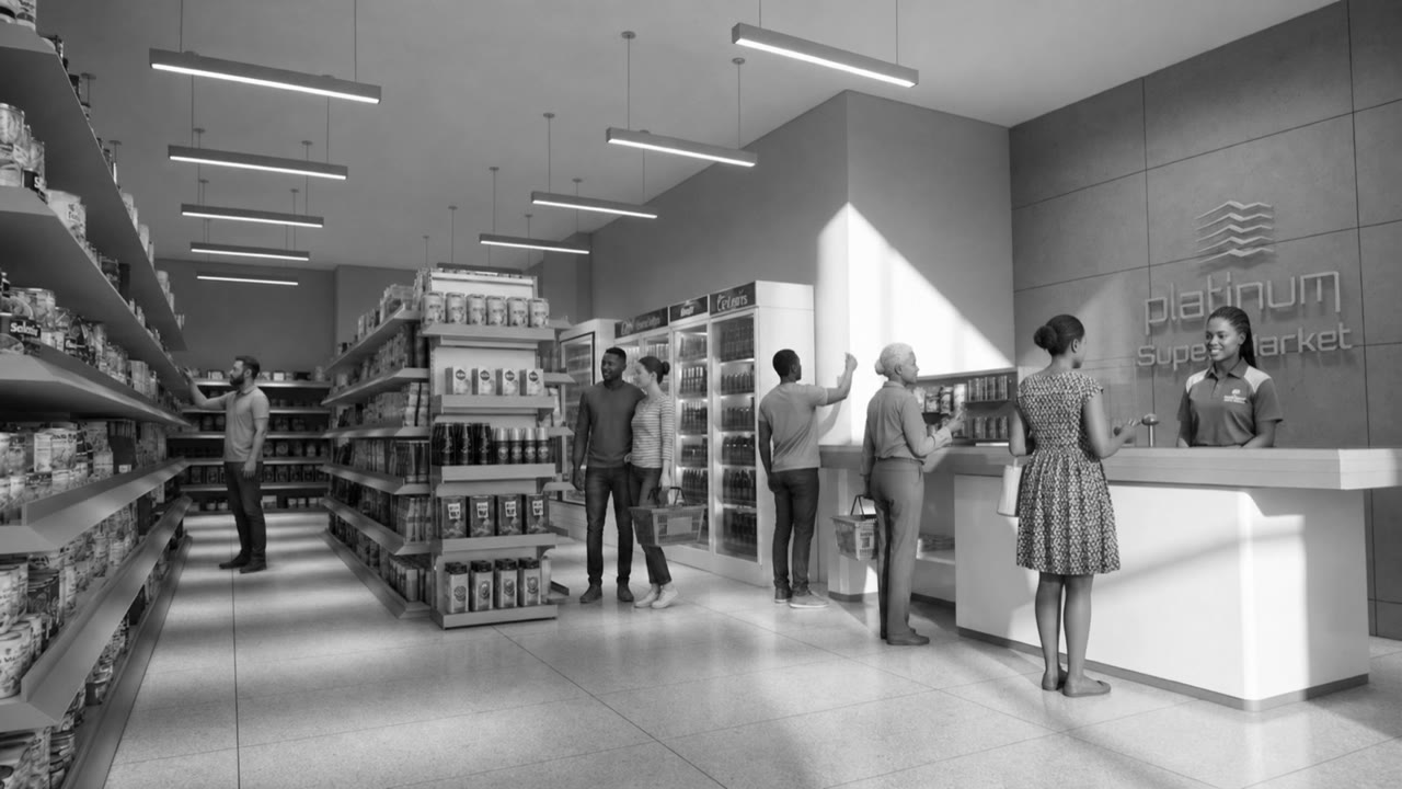 Rendering of the Platinum Tower minimarket